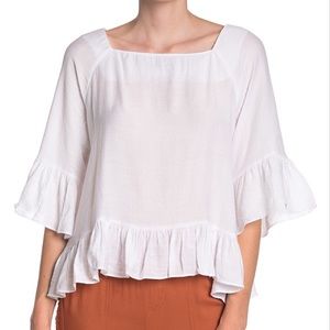 MOON RIVER 3/4 sleeve woven top small